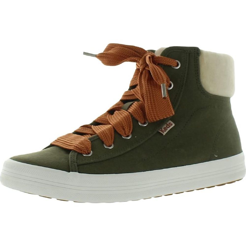 Keds Womens Kickstart Green Lace-up Fashion High-Top Sneakers Shoes